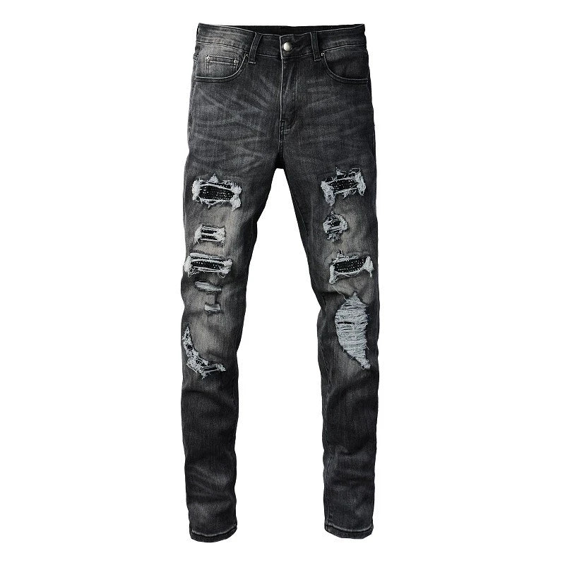 Distressed High Black Jeans