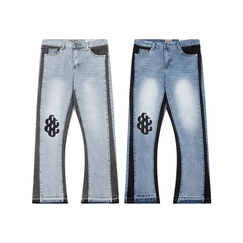 Seasonal Embroidered Flared White Jeans