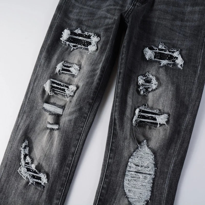 Distressed High Black Jeans