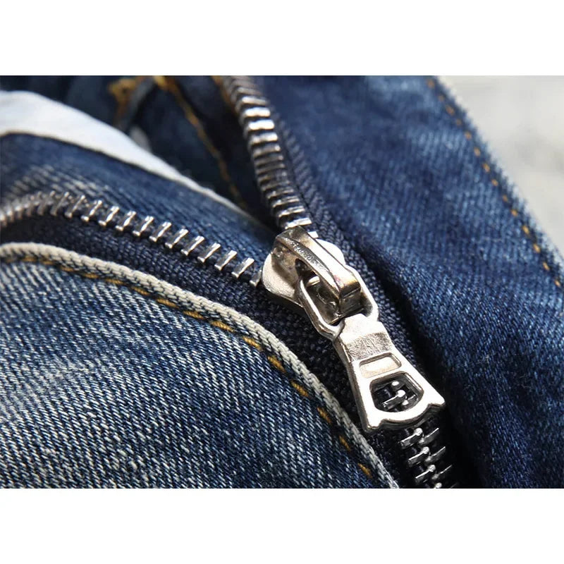 Retro Tiger Embroidered Jeans