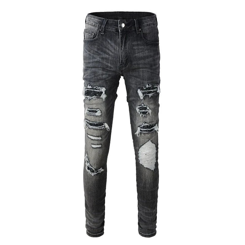 Distressed High Black Jeans