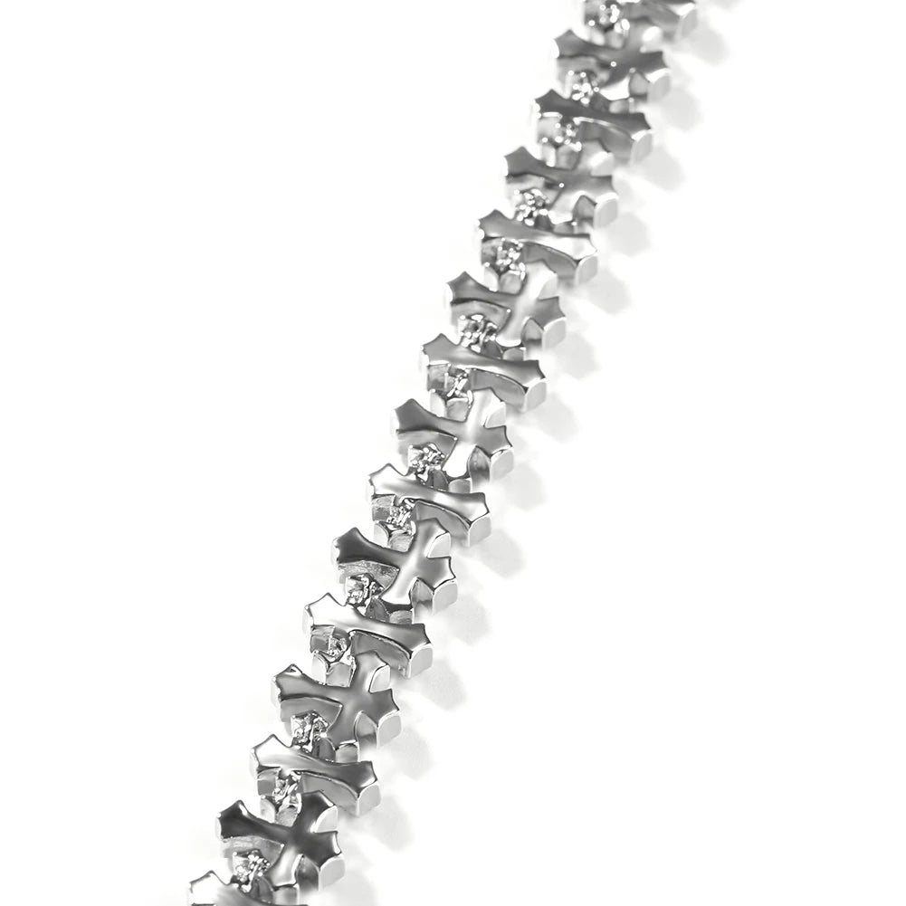 Iced Cross Chain Bracelet