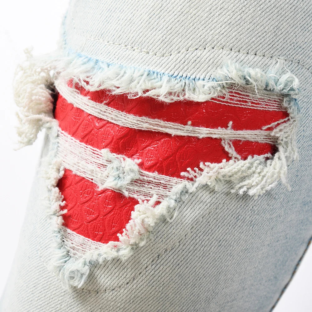 Snake Embroidery Skinny Jeans