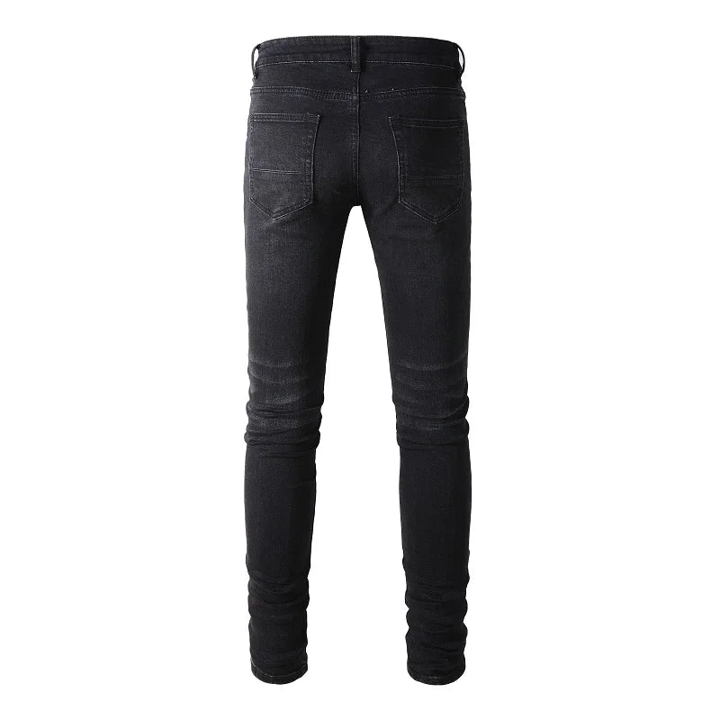 Black Distressed Bandanna Jeans