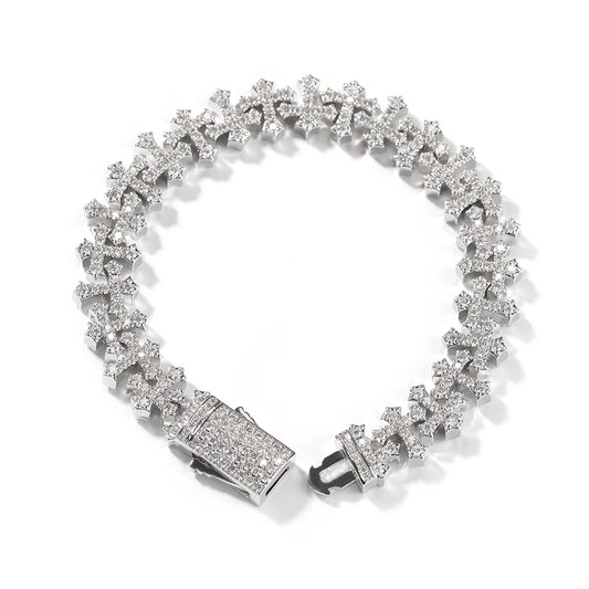 Iced Cross Chain Bracelet