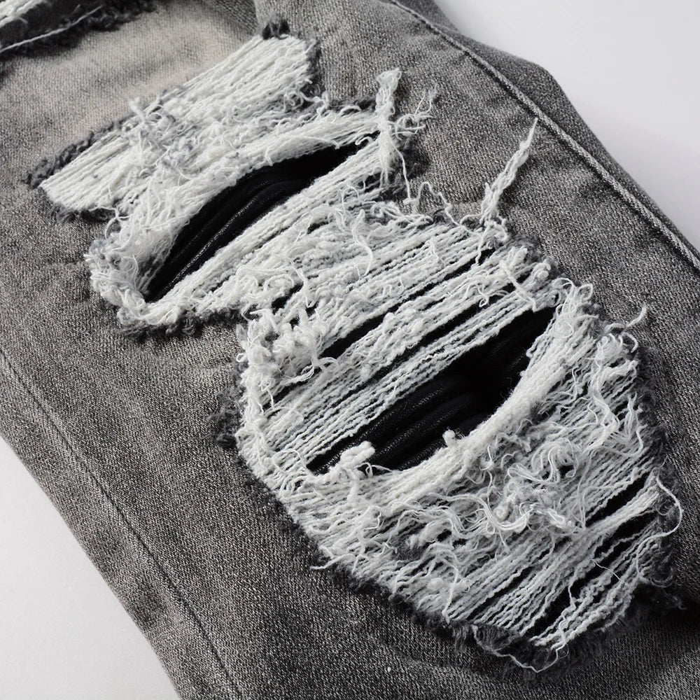 Leather Patch Jeans