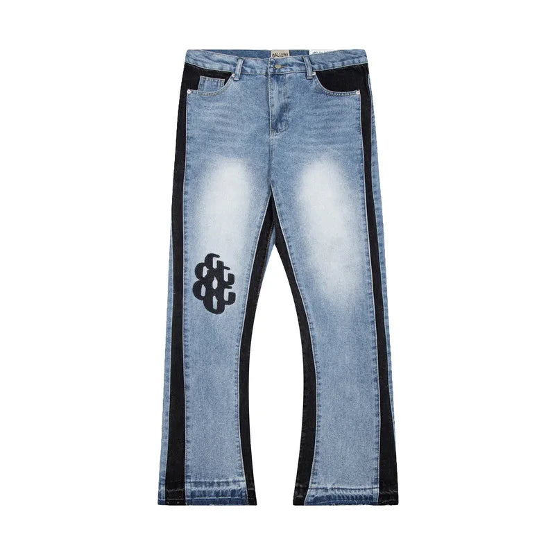 Seasonal Embroidered Flared SkyBlue Jeans