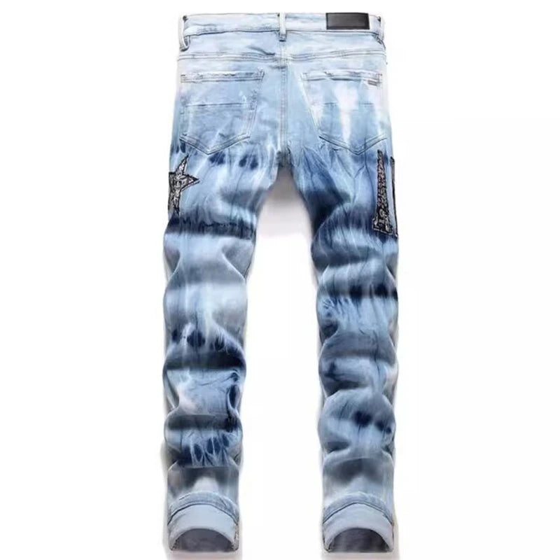 Star Embroidery Jeans
