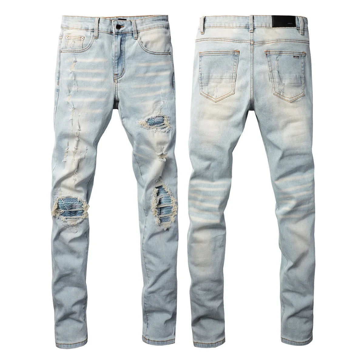 Trendy Casual Patched Jeans