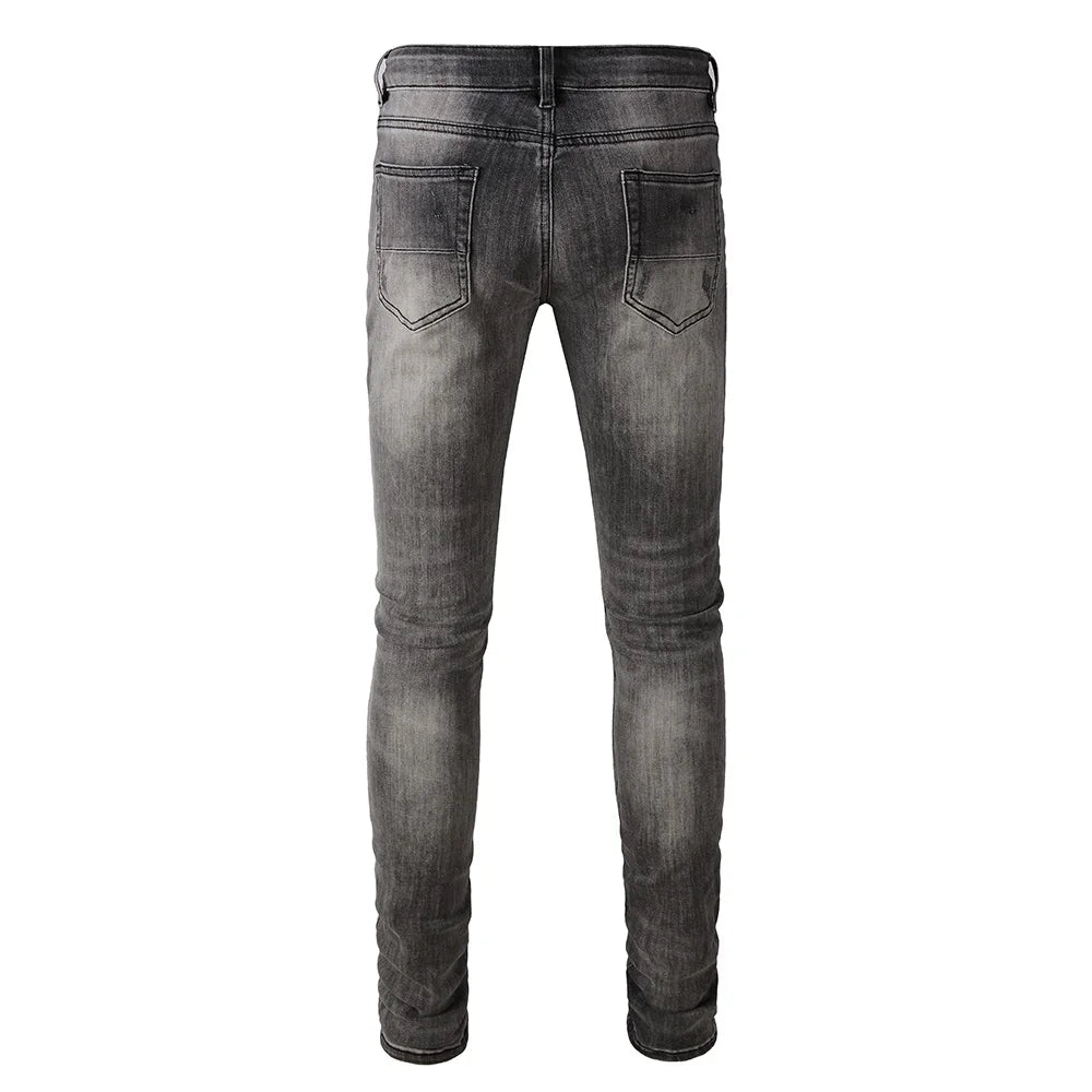 Leather Patch Jeans