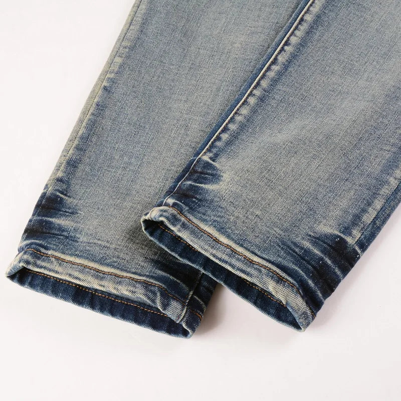 Pleated Patchwork Pink Jeans