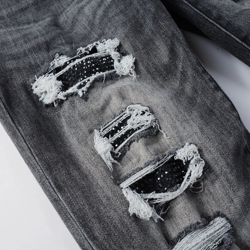 Distressed High Black Jeans