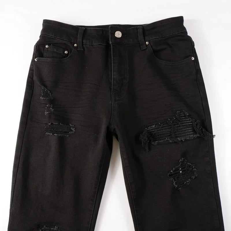 Distressed Black Jeans
