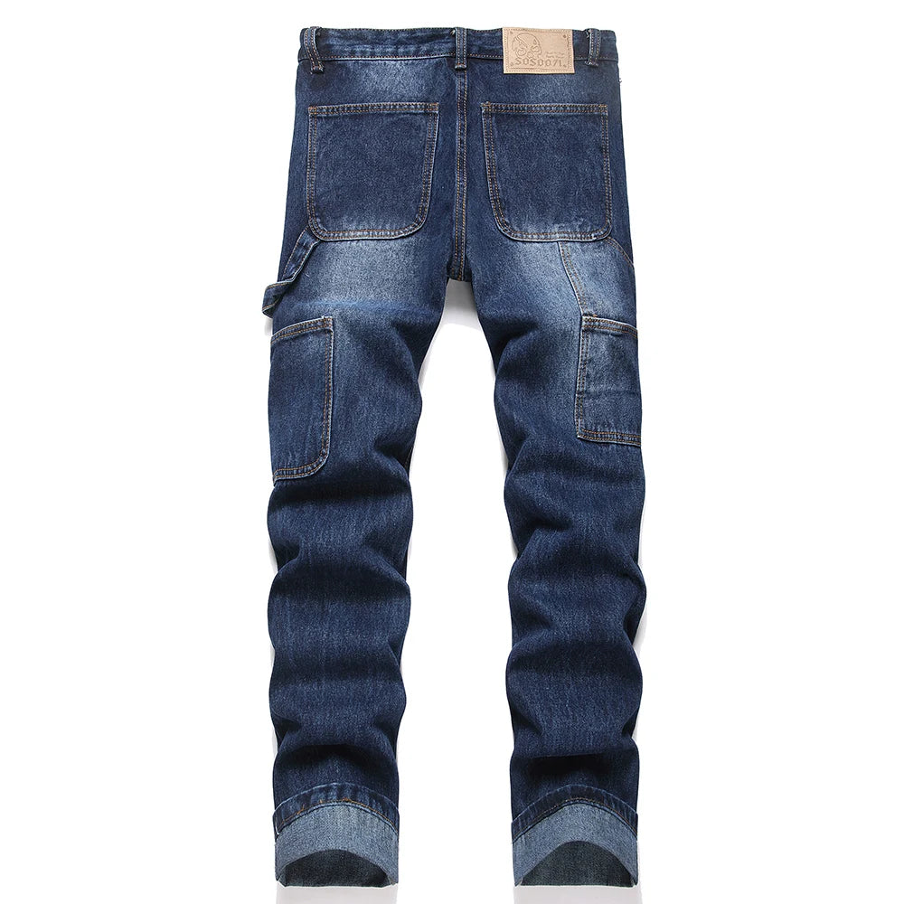 Blue Denim Cargo Jeans