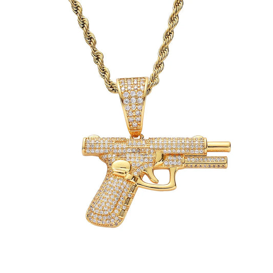 Glock Chain De Oro Amarillo 18K / Silver