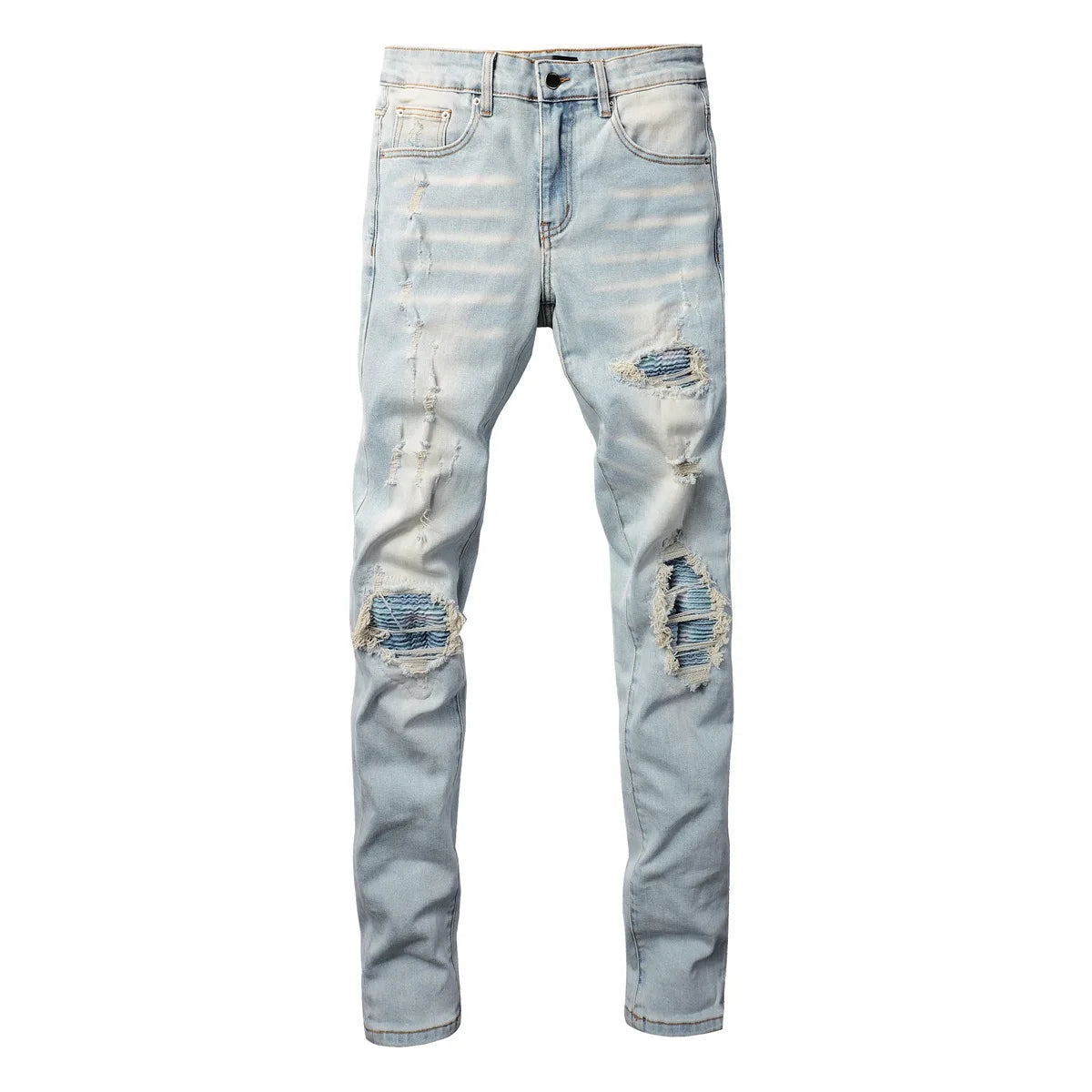 Trendy Casual Patched Jeans