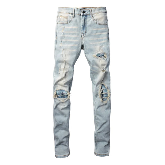 Trendy Casual Patched Jeans