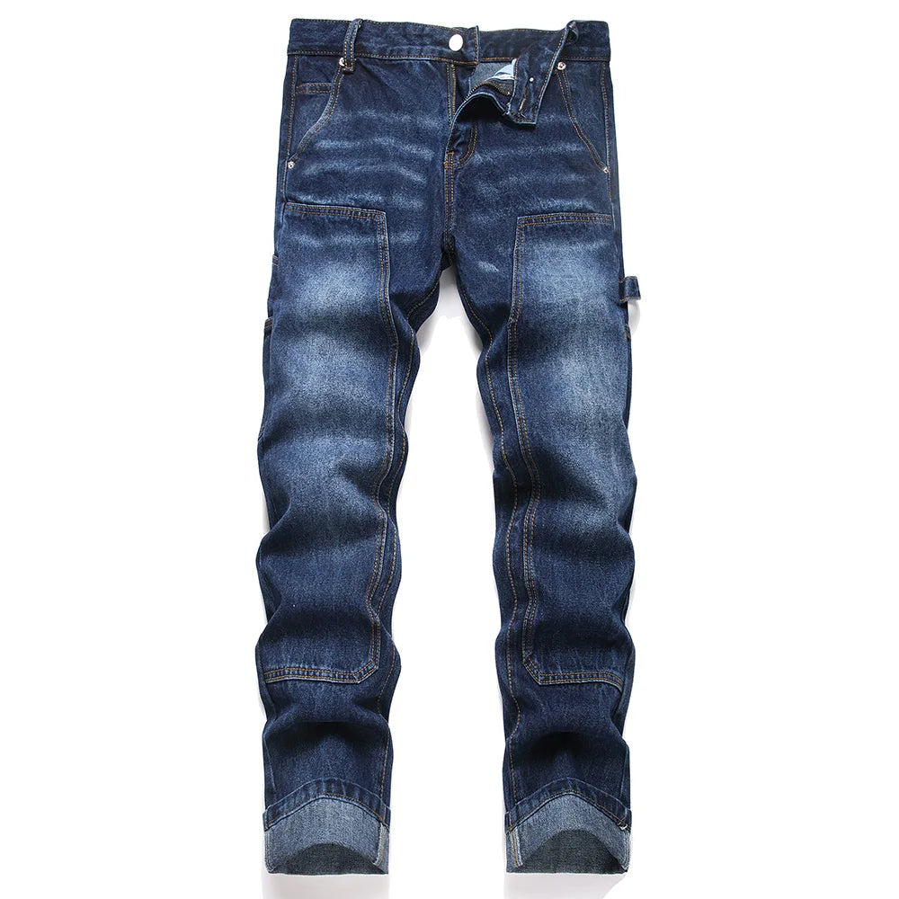 Blue Denim Cargo Jeans