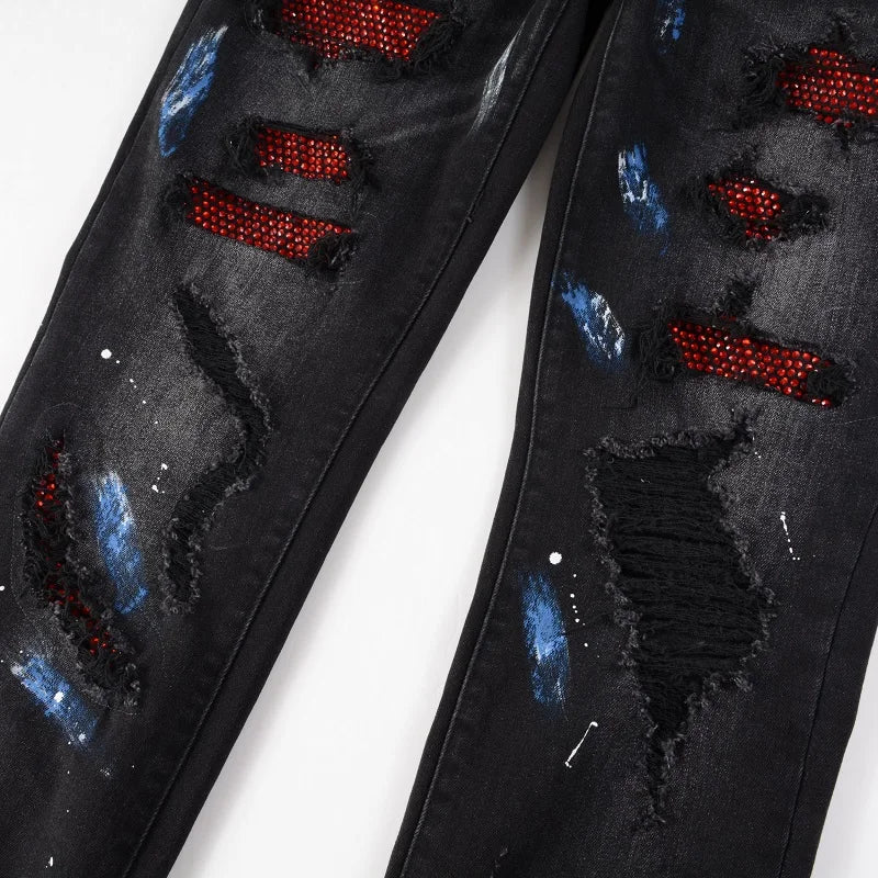 Crystal Stretch Denim Jeans