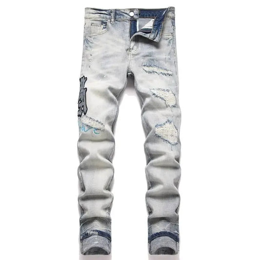 Patchwork Embroidery Jeans