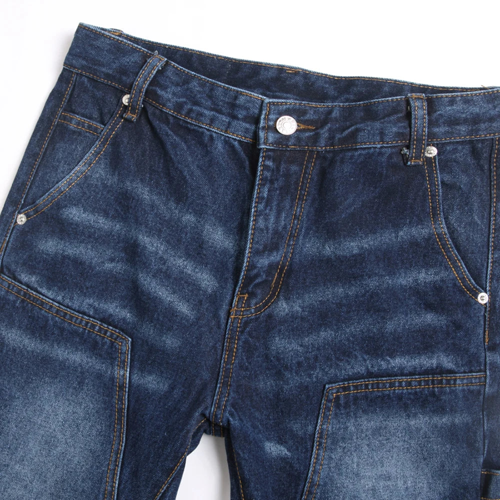 Blue Denim Cargo Jeans