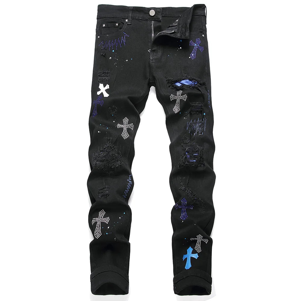 Crystal Cross Jeans