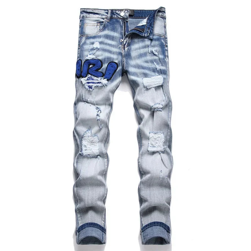 Trendy Hole Design Jeans