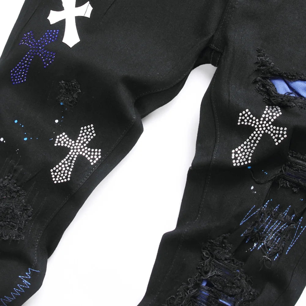 Crystal Cross Jeans