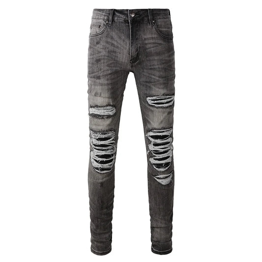 Leather Patch Jeans