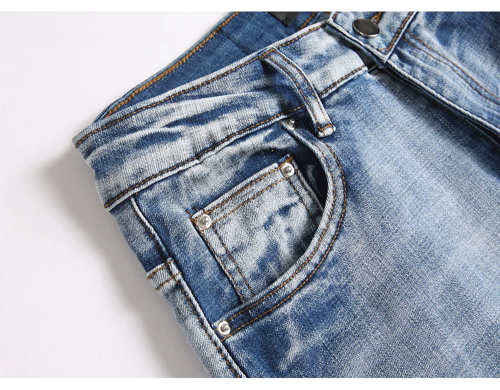 Snake Embroidery Jeans