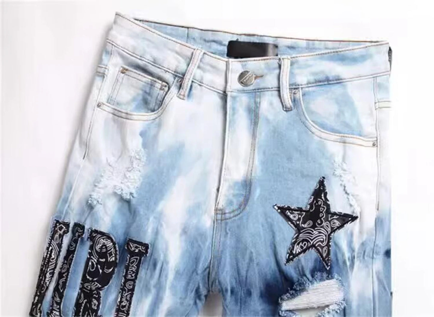 Star Embroidery Jeans
