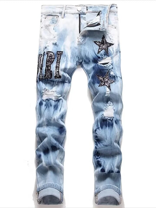 Star Embroidery Jeans
